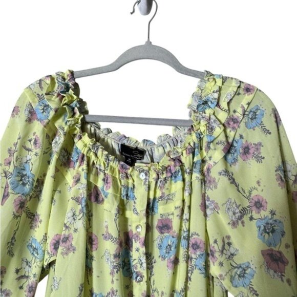 Suzanne Betro Floral Dress Medium Fairycore Whimsical Yellow Feminine Beachy - Picture 2 of 9